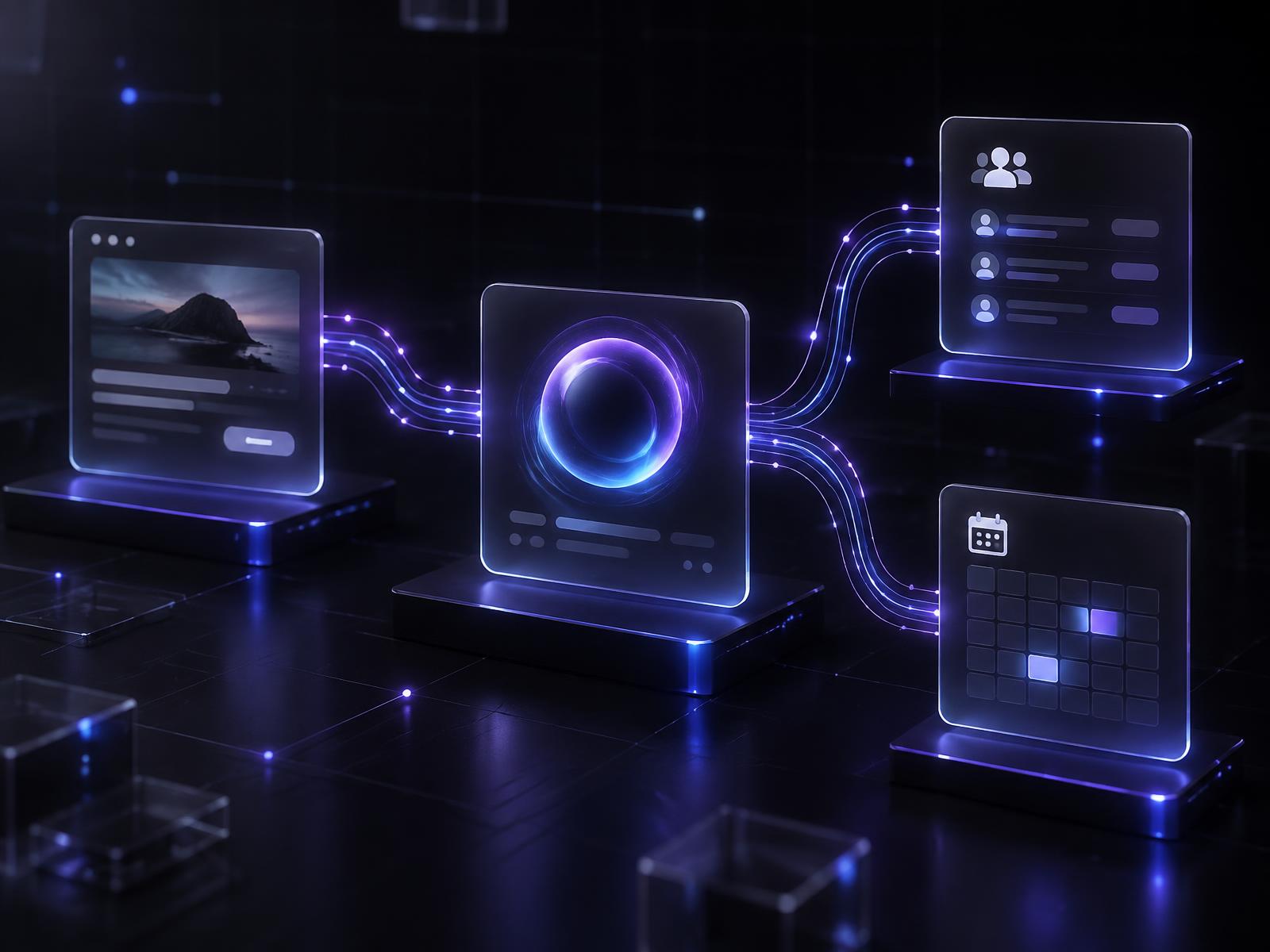 AI automation system flow from website to assistant to CRM and calendar
